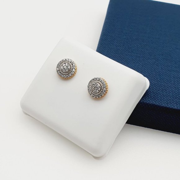 14K Gold Plated Cubic Zircon Earrings, INUS1BR143 - Picture 4 of 9